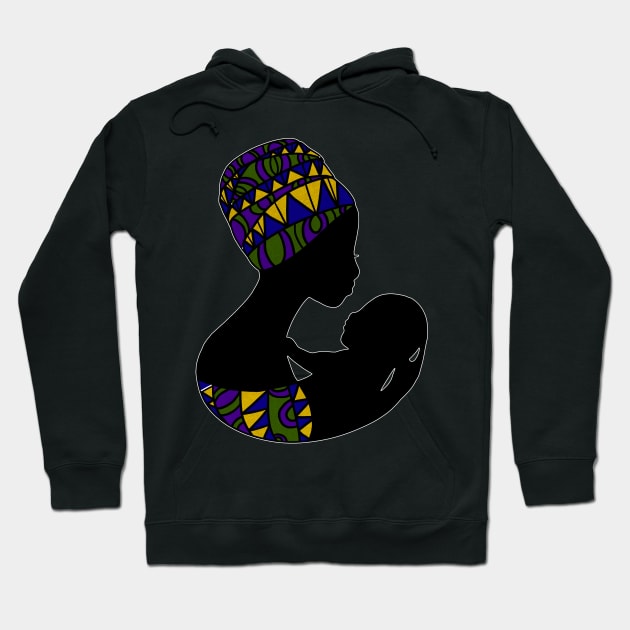 African Mom, Afro Woman with Baby, Black Pride, Mama Africa Hoodie by dukito